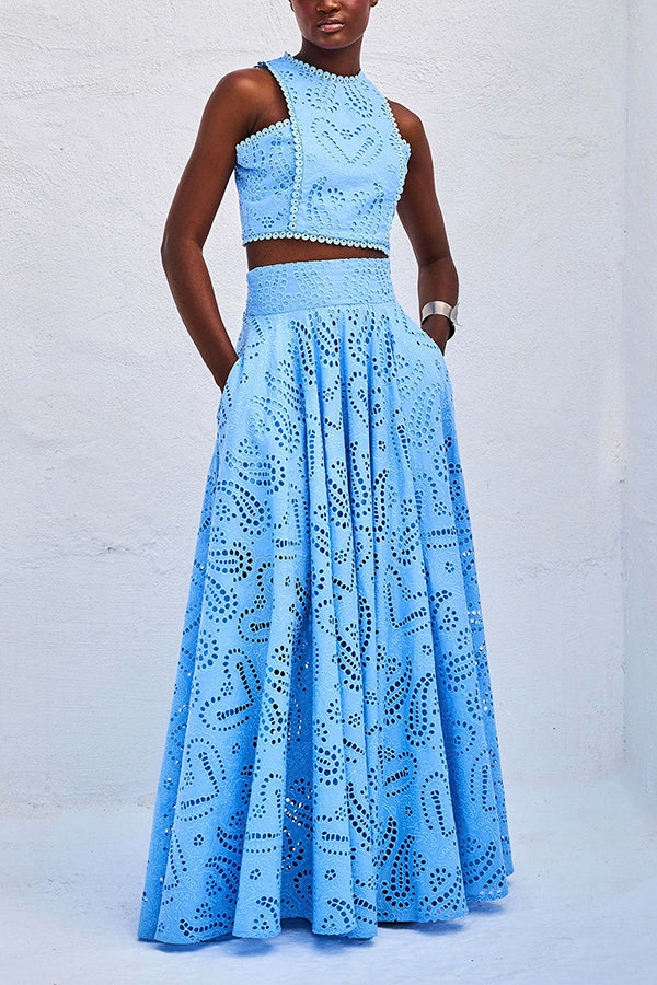 Larissa™ Embroidered Top & High-Waist Maxi Skirt Set