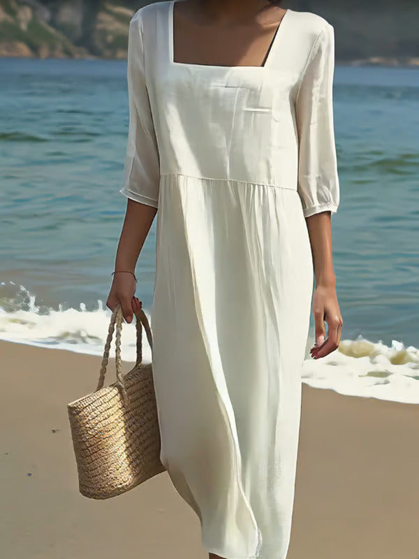 Elara™ — Elegant Beach Midi Dress