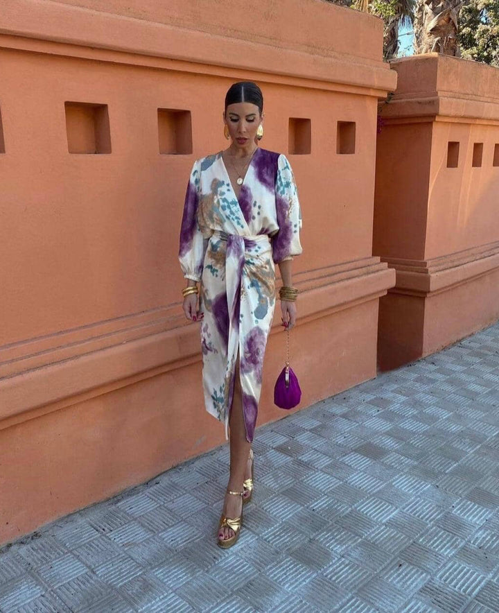 Elara | Watercolor Wrap Dress