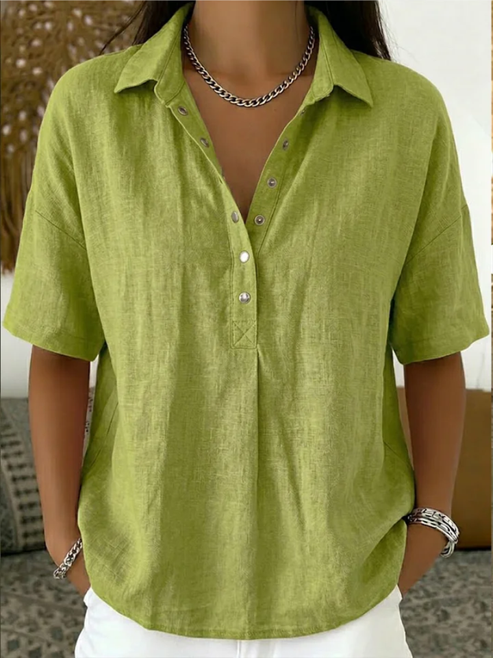 Avery™ | Effortless Relaxed Button Blouse