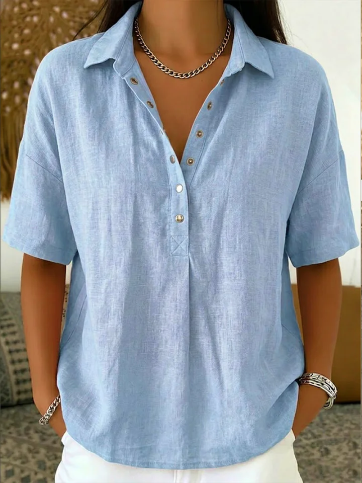 Avery™ | Effortless Relaxed Button Blouse