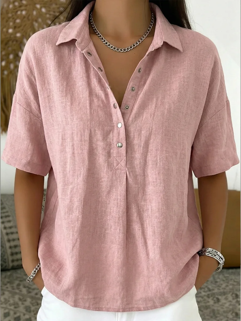 Avery™ | Effortless Relaxed Button Blouse