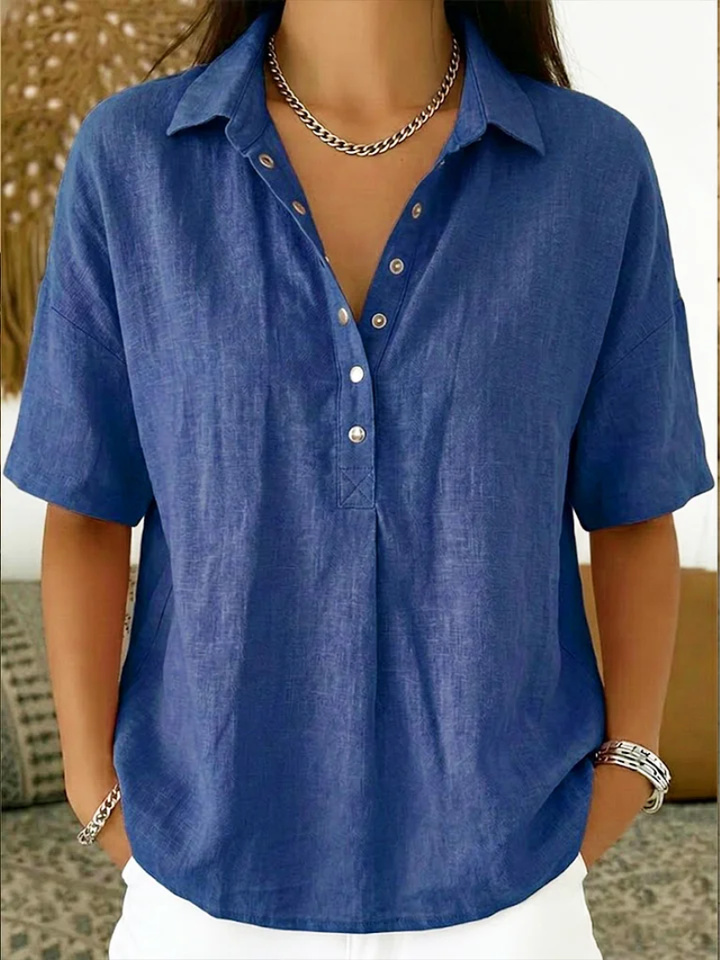 Avery™ | Effortless Relaxed Button Blouse