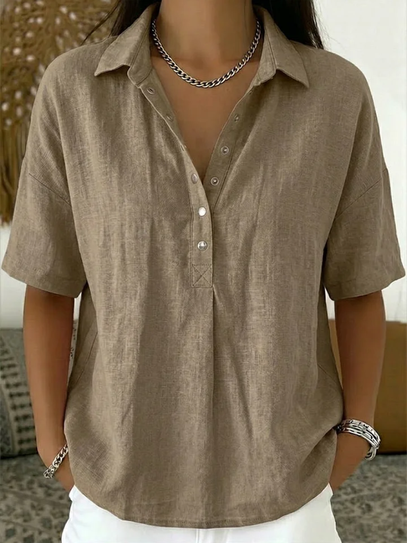 Avery™ | Effortless Relaxed Button Blouse