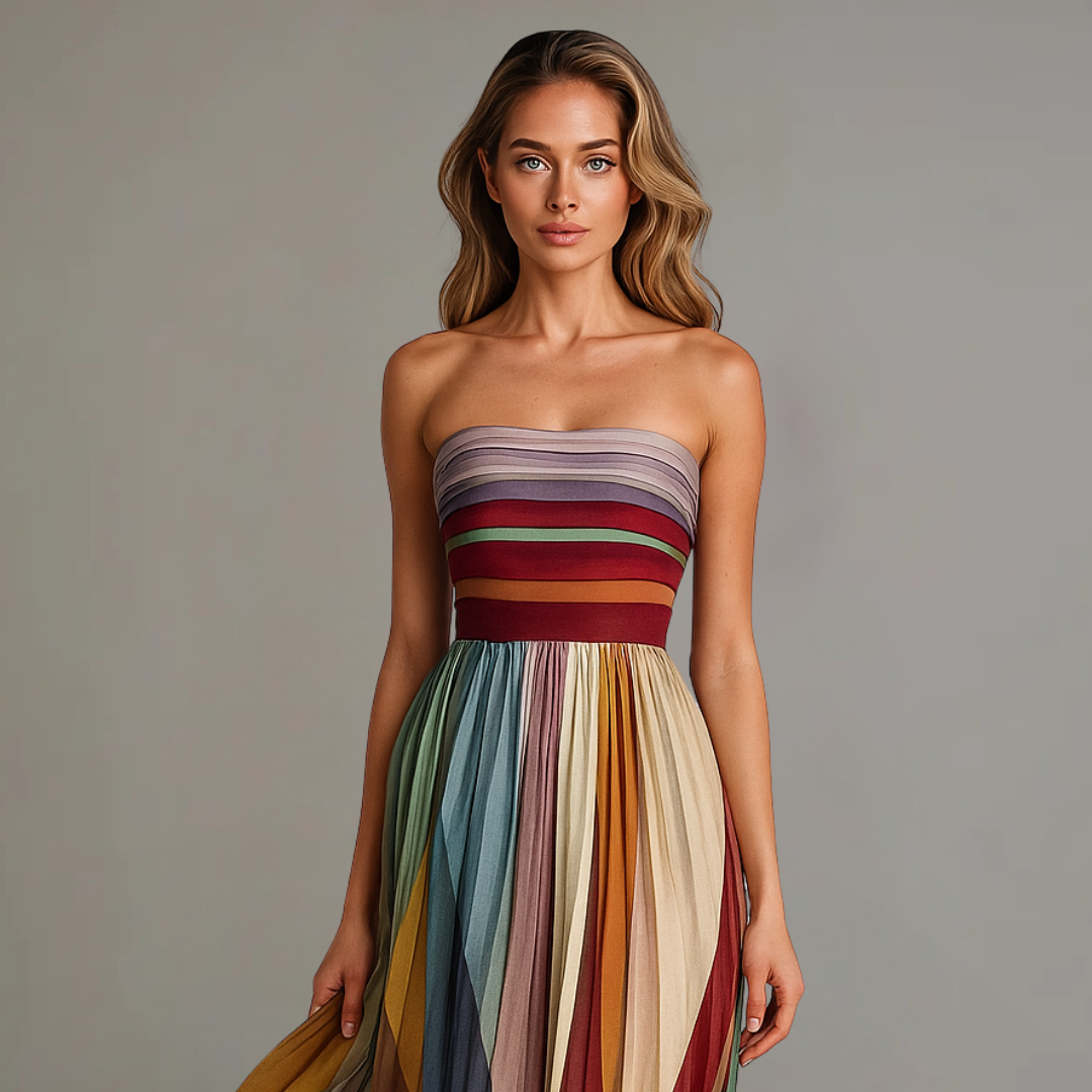 Liora — Sunset Stripe Maxi Dress