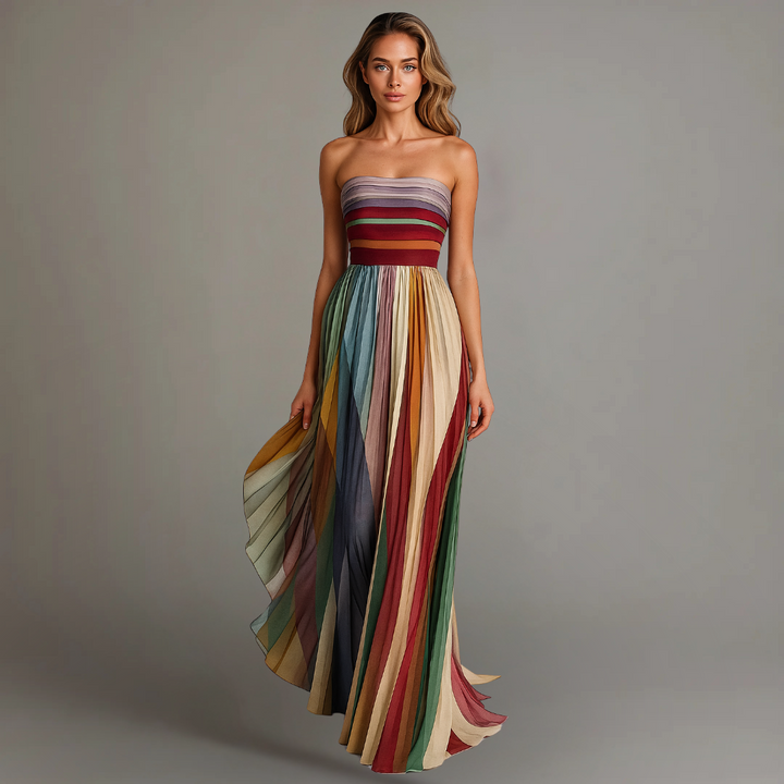 Liora — Sunset Stripe Maxi Dress