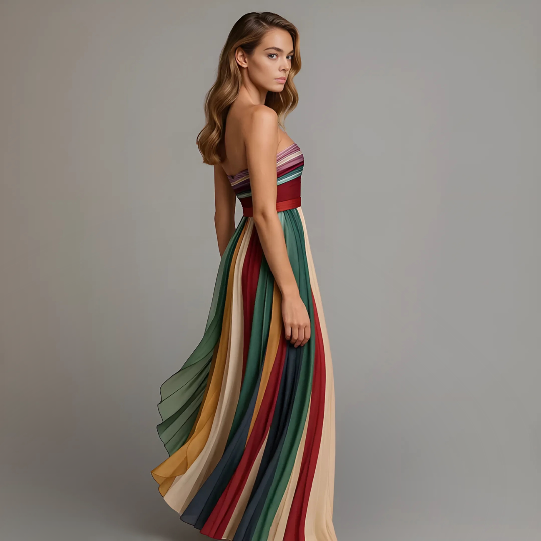 Liora — Sunset Stripe Maxi Dress