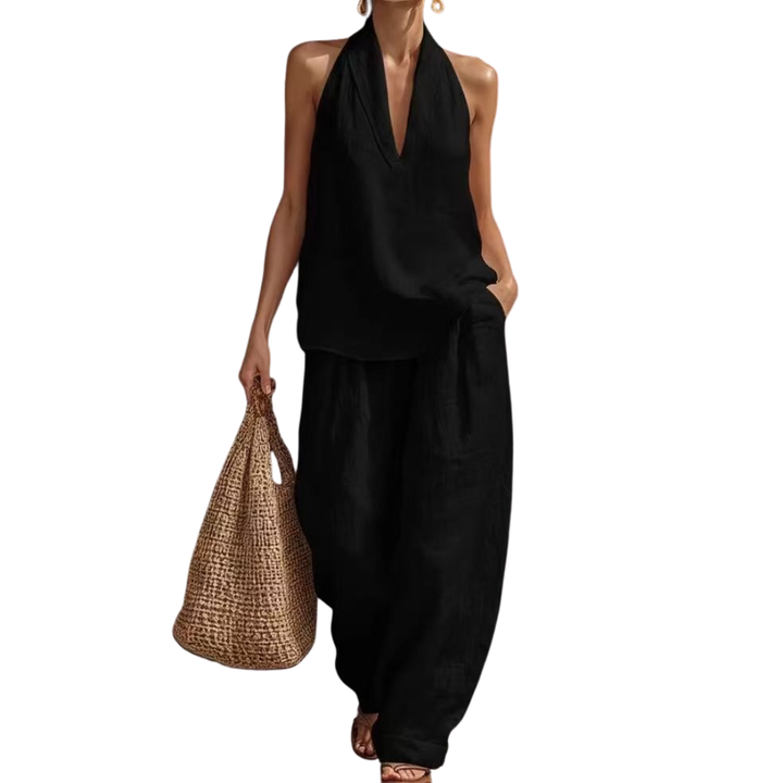 Zuri™ | Effortless Halter Wide-Leg Jumpsuit