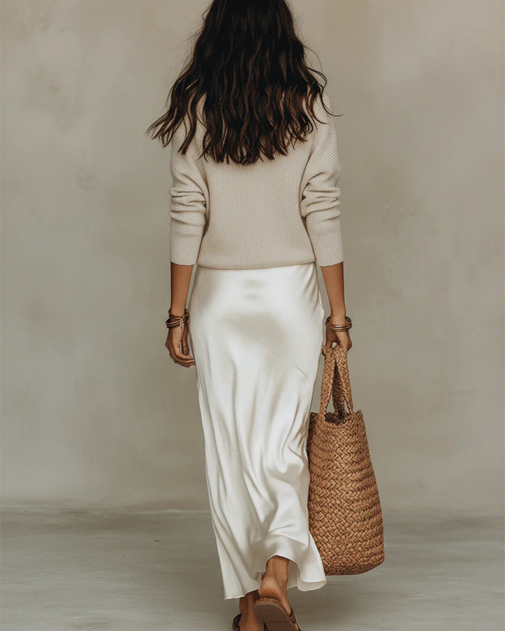 Mila | Elegant Two-Tone Midi Dress