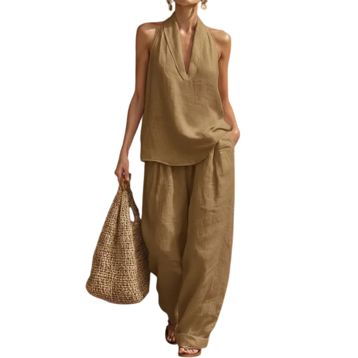 Zuri™ | Effortless Halter Wide-Leg Jumpsuit
