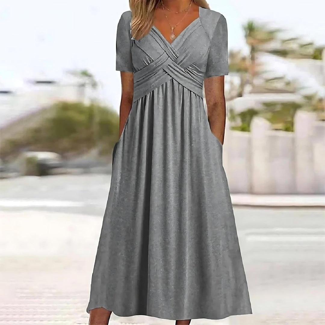 Isadora™ | Elegant A-Line Midi Dress