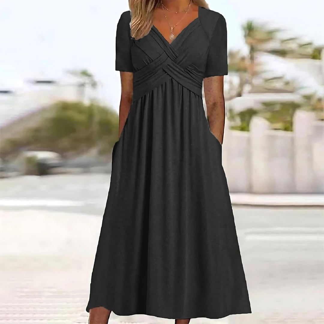 Isadora™ | Elegant A-Line Midi Dress