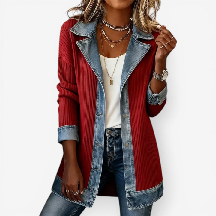 Riley | Layered Denim Knit Jacket