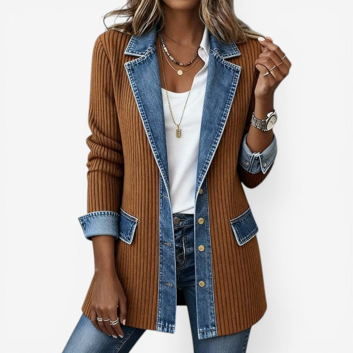 Riley | Layered Denim Knit Jacket