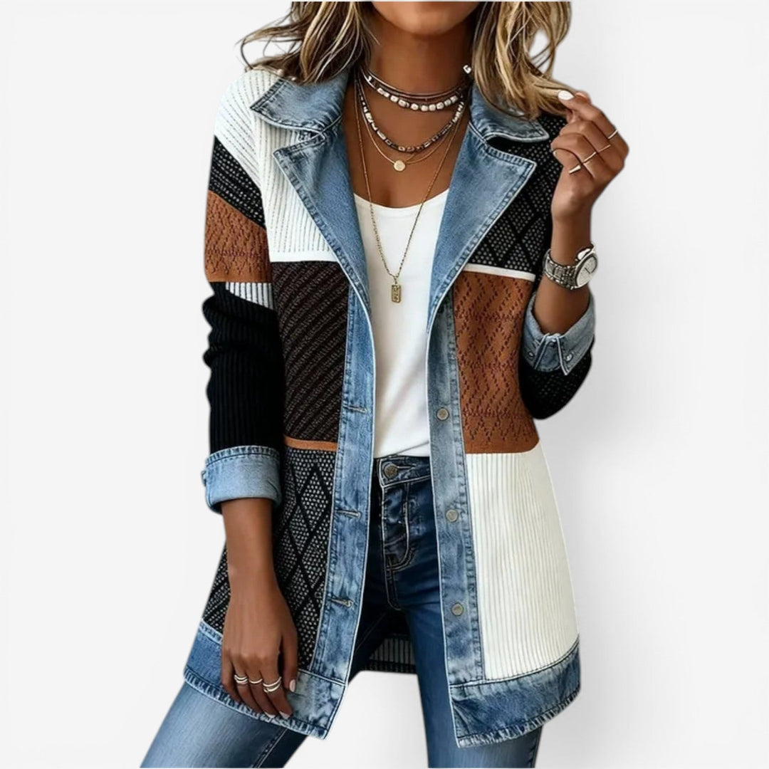 Riley | Layered Denim Knit Jacket