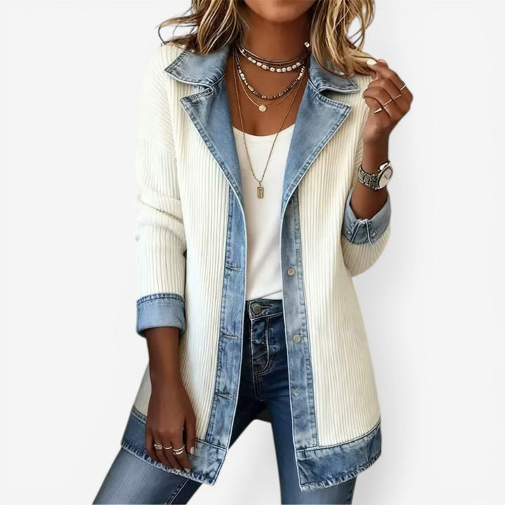 Riley | Layered Denim Knit Jacket