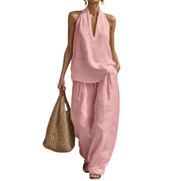 Zuri™ | Effortless Halter Wide-Leg Jumpsuit