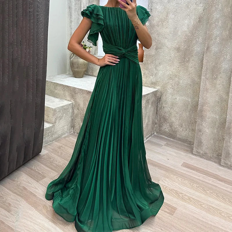 Isabella | Elegant Pleated Maxi Dress