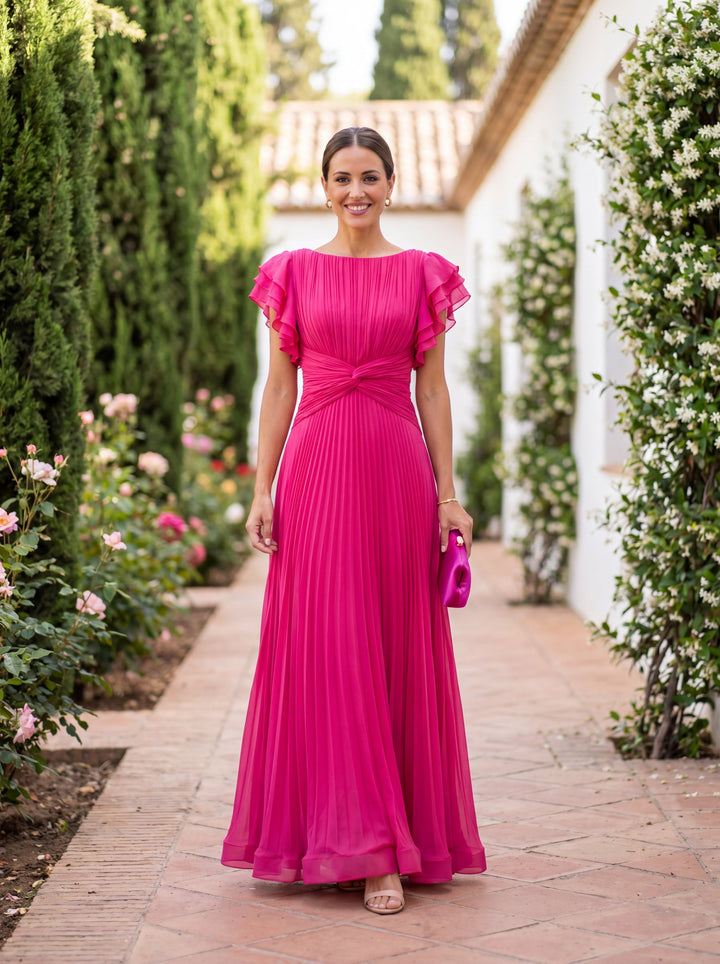 Isabella | Elegant Pleated Maxi Dress