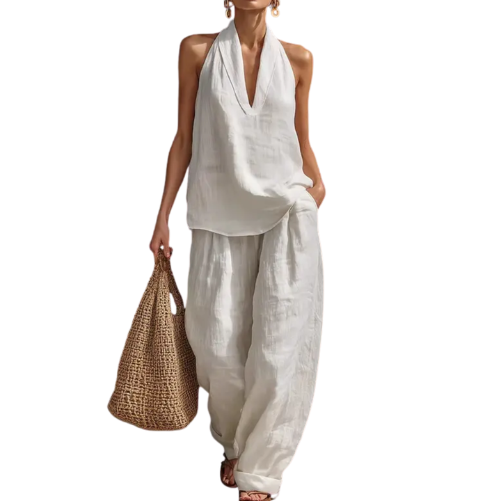 Zuri™ | Effortless Halter Wide-Leg Jumpsuit