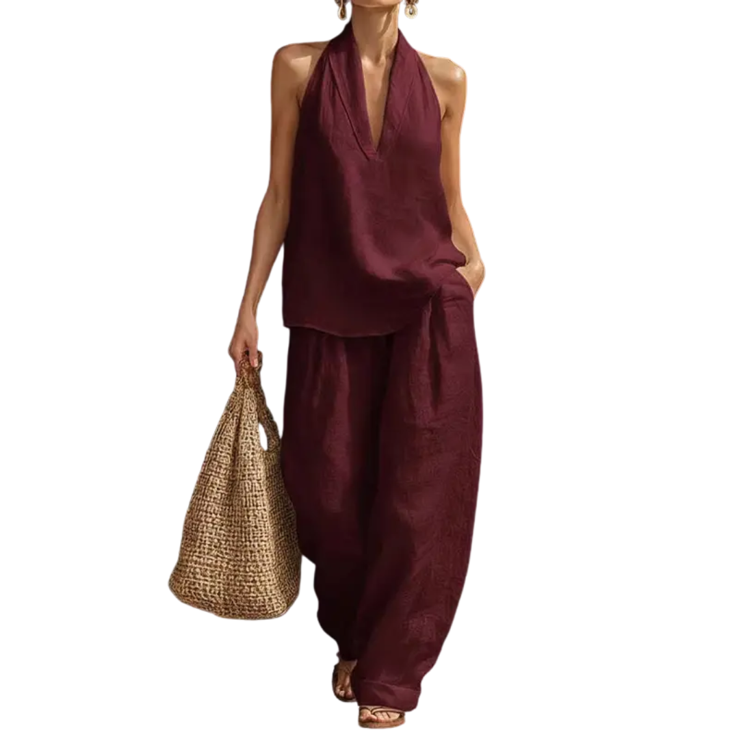 Zuri™ | Effortless Halter Wide-Leg Jumpsuit