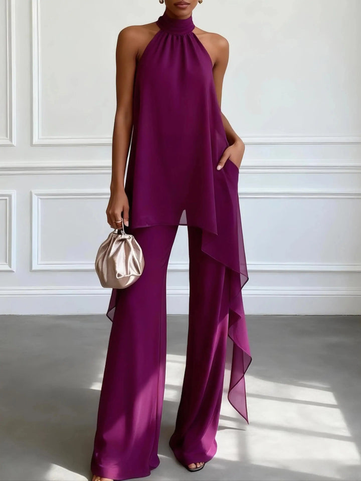 Liora™ | Elegant Halter Two-Piece Set