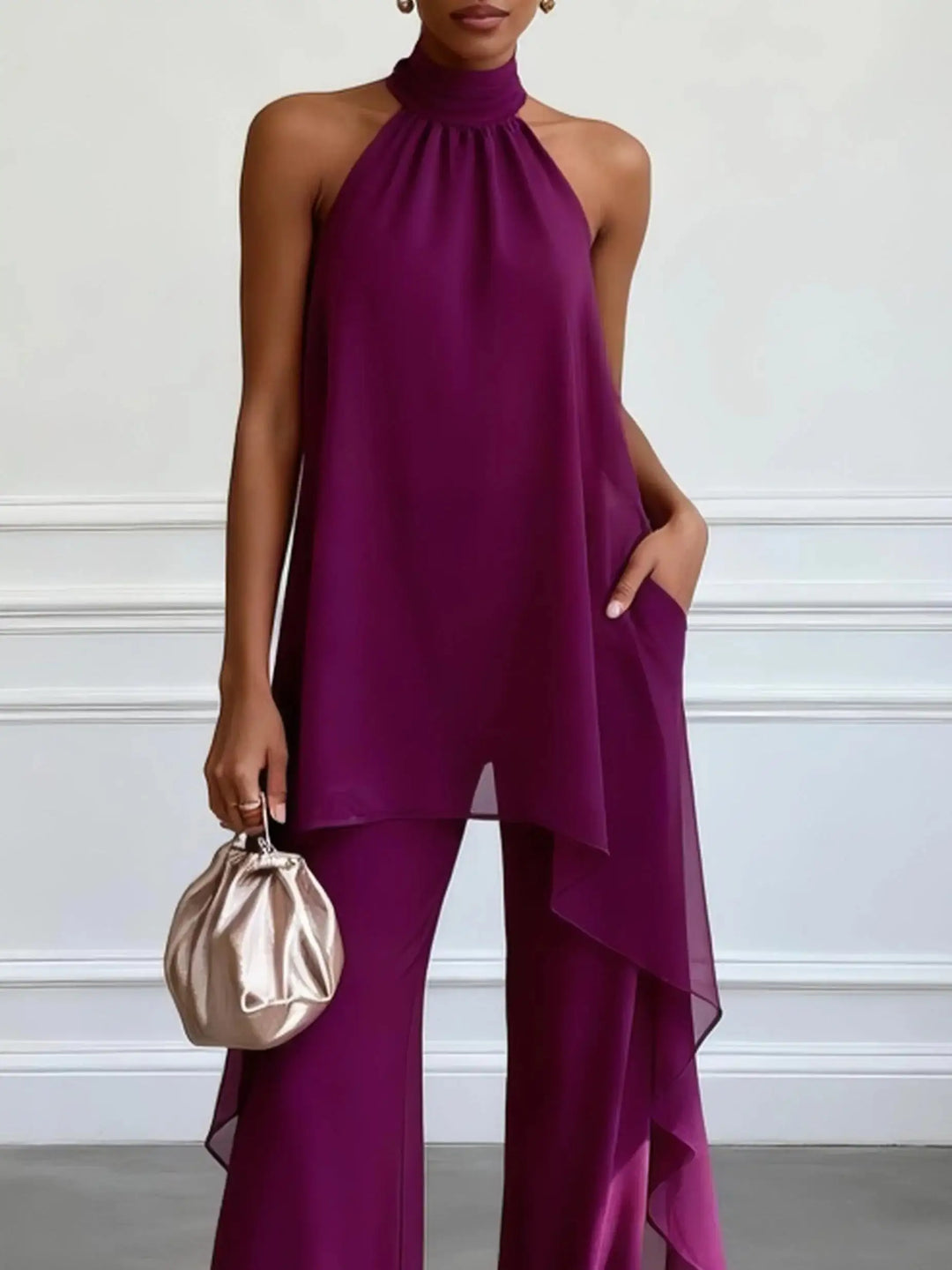 Liora™ | Elegant Halter Two-Piece Set