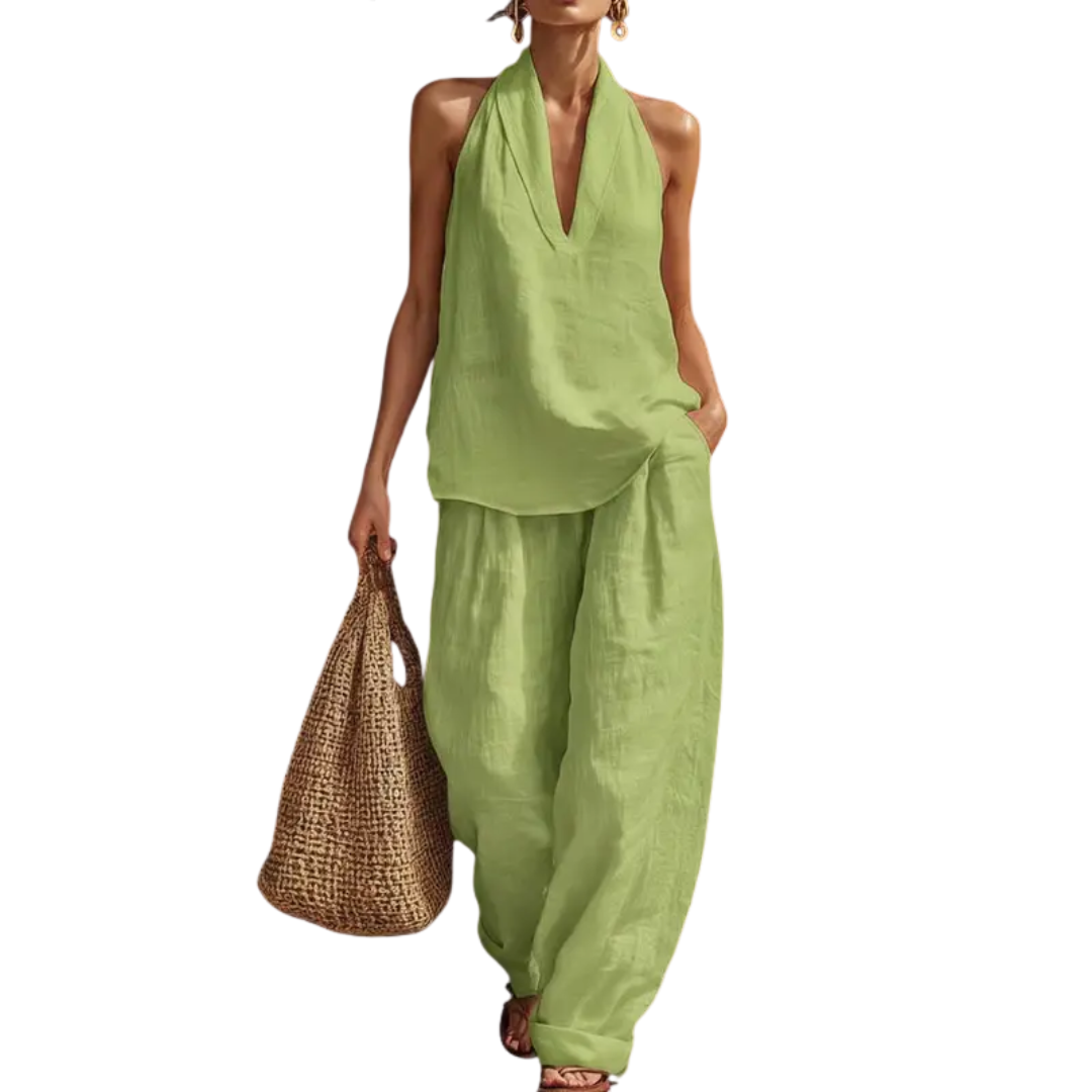 Zuri™ | Effortless Halter Wide-Leg Jumpsuit