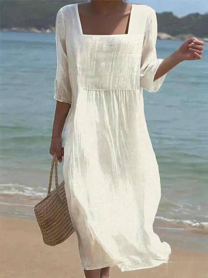Elara™ — Elegant Beach Midi Dress