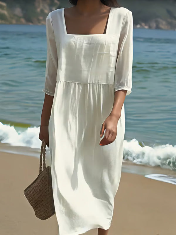 Elara™ — Elegant Beach Midi Dress
