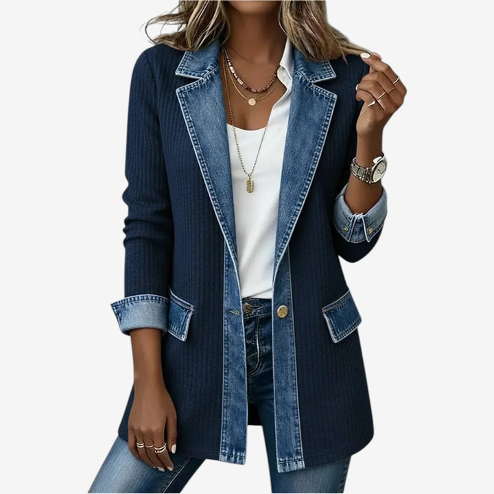 Riley | Layered Denim Knit Jacket