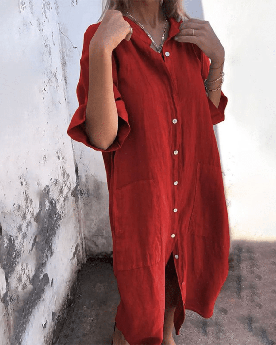 Harper™ | Relaxed Button-Up Shirt Dress for Effortless Everyday Style