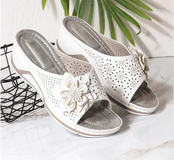Soft Leather Orthopedic Sandals with Built-In Arch Support