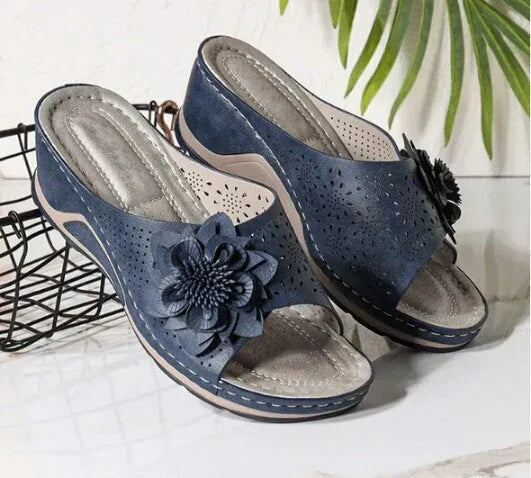 Soft Leather Orthopedic Sandals with Built-In Arch Support