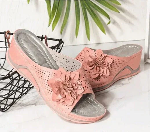 Soft Leather Orthopedic Sandals with Built-In Arch Support