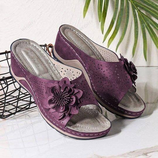 Soft Leather Orthopedic Sandals with Built-In Arch Support